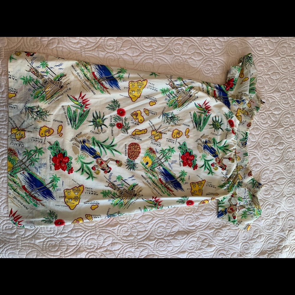 J. crew off the shoulder Hawaiian print dress